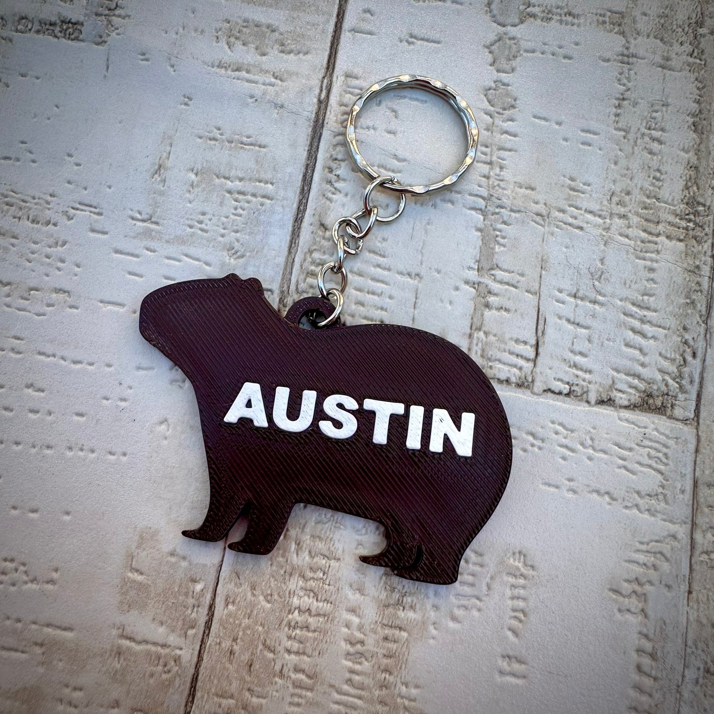 Personalized Personalised Capybara Keychain - 3D Printed Animal Lover Gift
