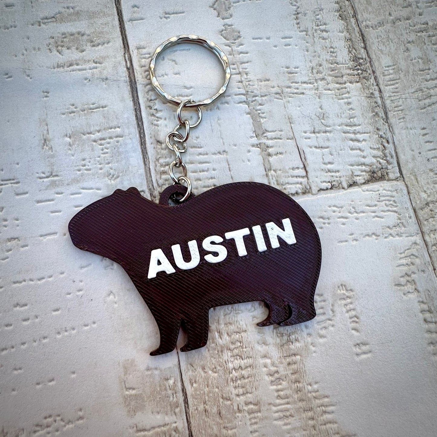 Personalized Personalised Capybara Keychain - 3D Printed Animal Lover Gift