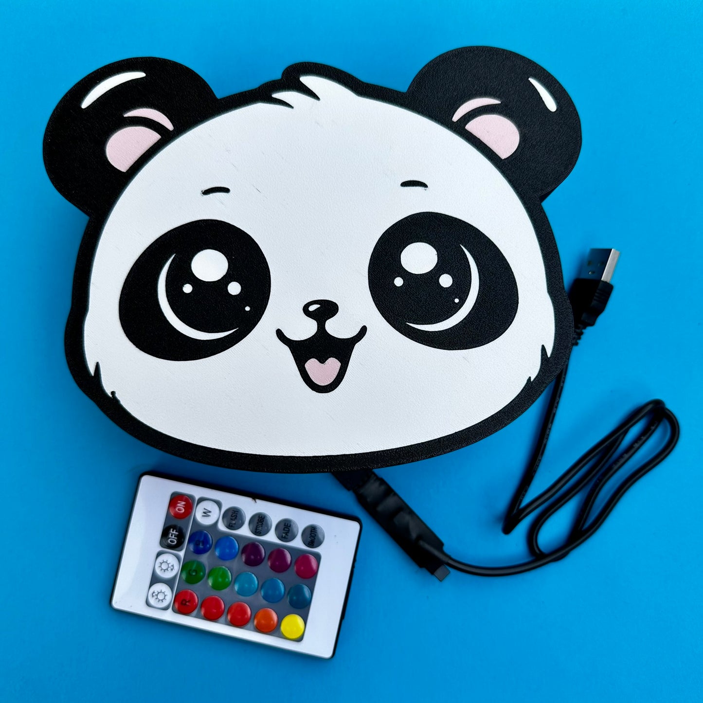 Kawaii Panda LED Light Box – Colour Changing Night Light, Bedroom Decor (USB)