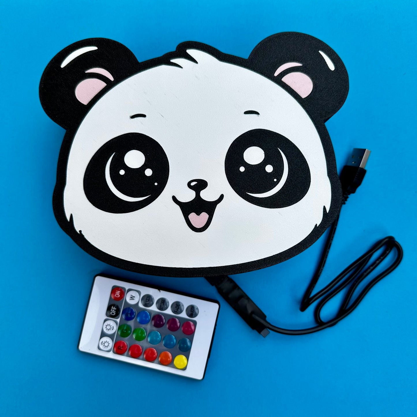 Kawaii Panda LED Light Box – Colour Changing Night Light, Bedroom Decor (USB)