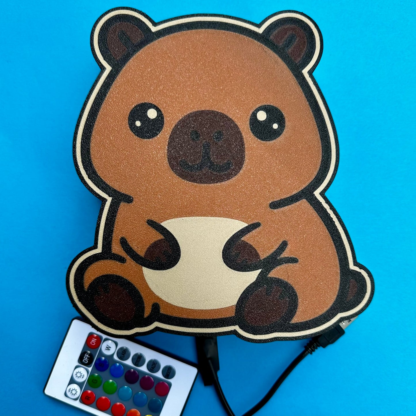 Kawaii Capybara LED Light Box – Color Changing Night Light, Bedroom Decor (USB)