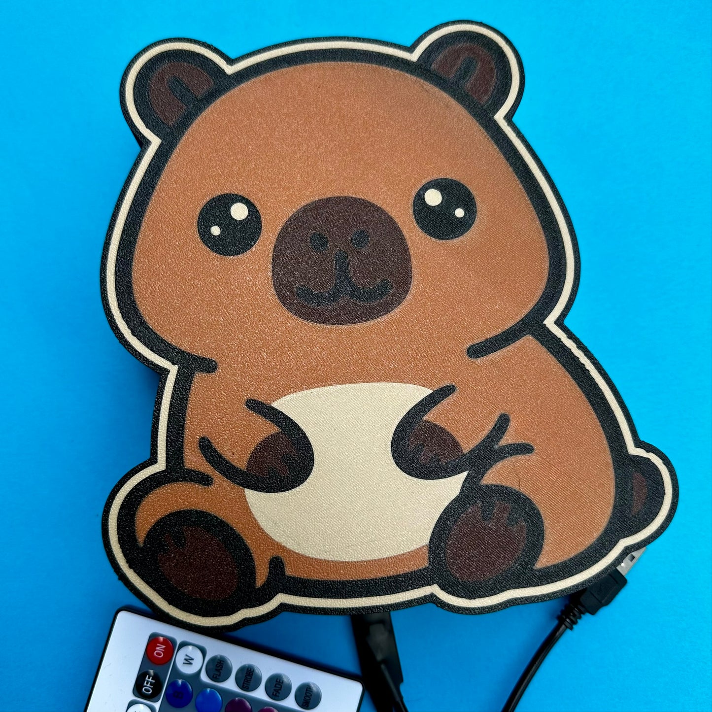 Kawaii Capybara LED Light Box – Color Changing Night Light, Bedroom Decor (USB)