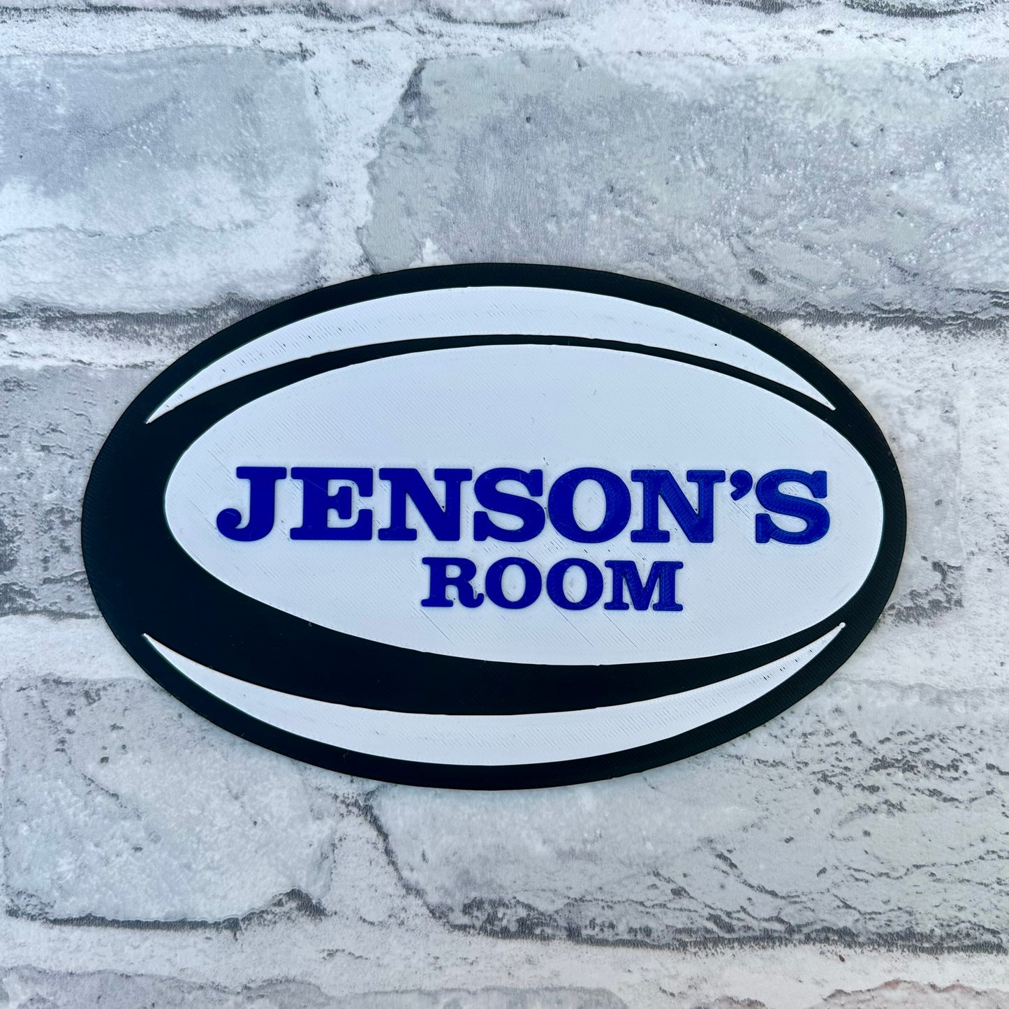 Rugby Personalised Door Plaque - 3D Printed Nursery Decor Sports Room