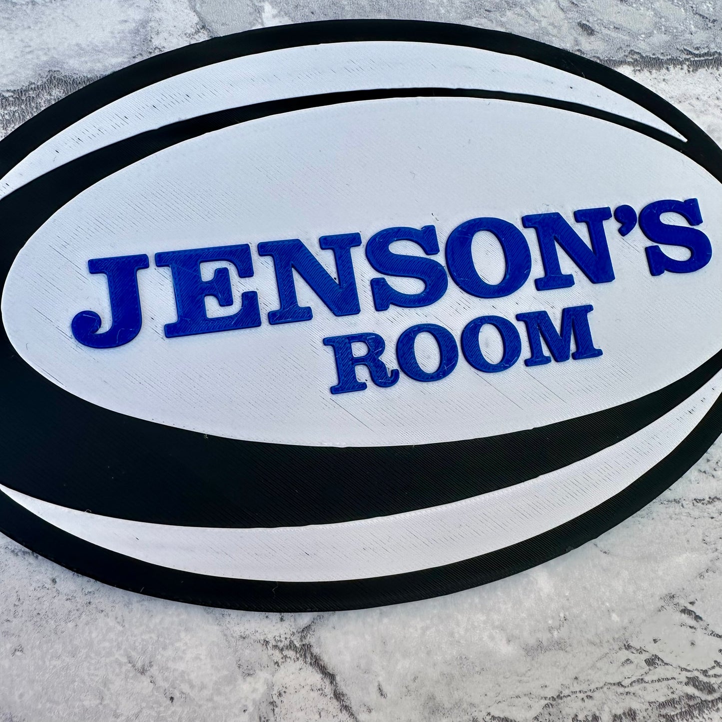Rugby Personalised Door Plaque - 3D Printed Nursery Decor Sports Room