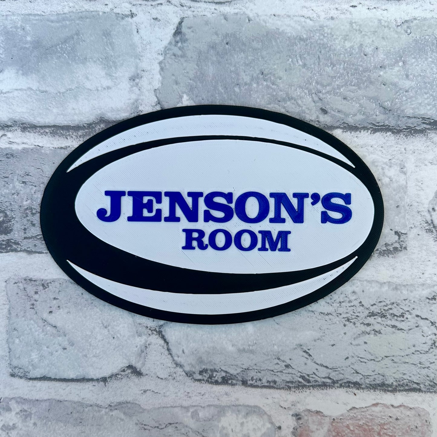 Rugby Personalised Door Plaque - 3D Printed Nursery Decor Sports Room