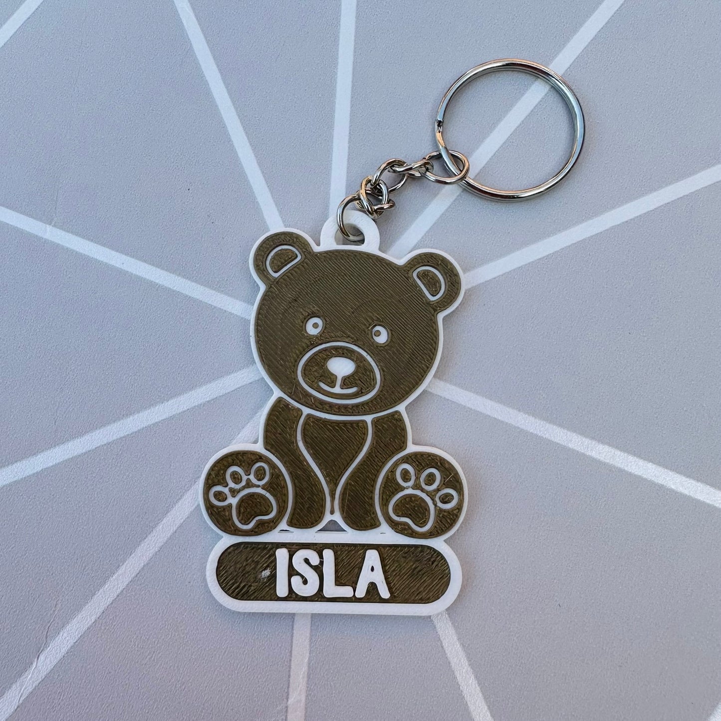 Personalised Teddy Bear Keychain: 3D Printed Name Tag, Party Bag Filler