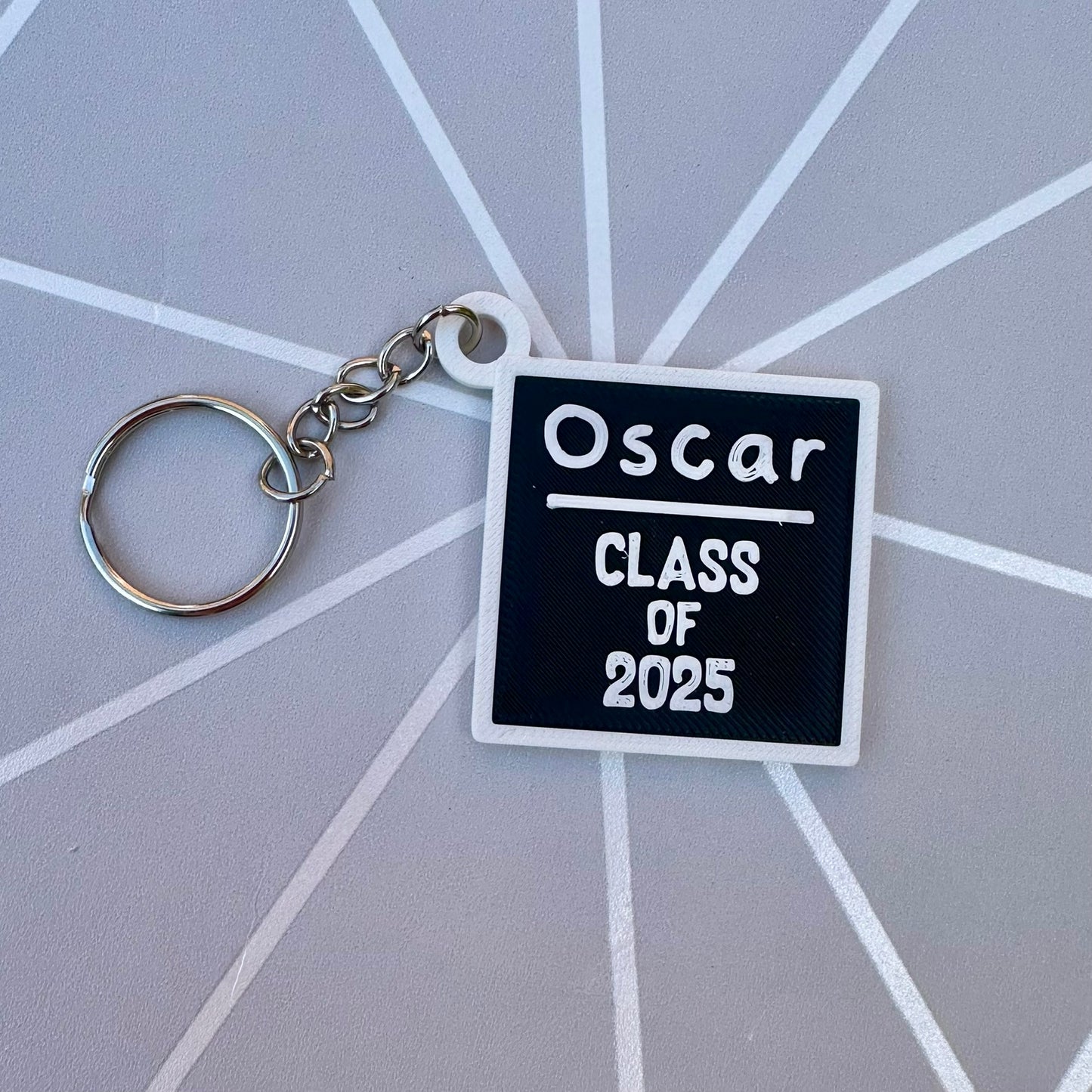 Teacher Chalkboard Personalized Personalised Keyring: 3D Printed School Leavers Gift