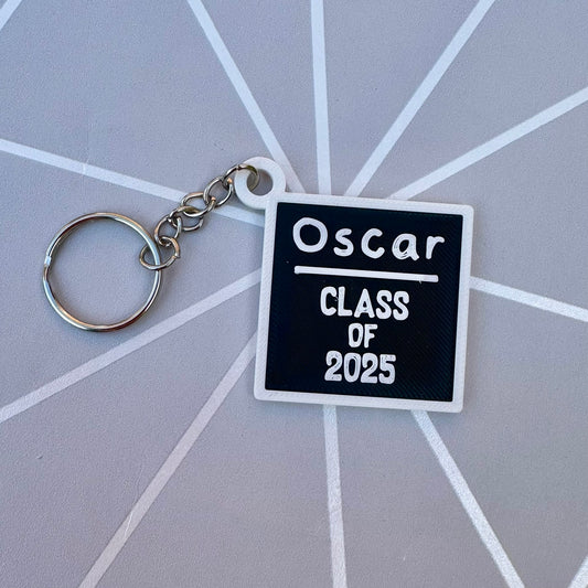 Teacher Chalkboard Personalized Personalised Keyring: 3D Printed School Leavers Gift