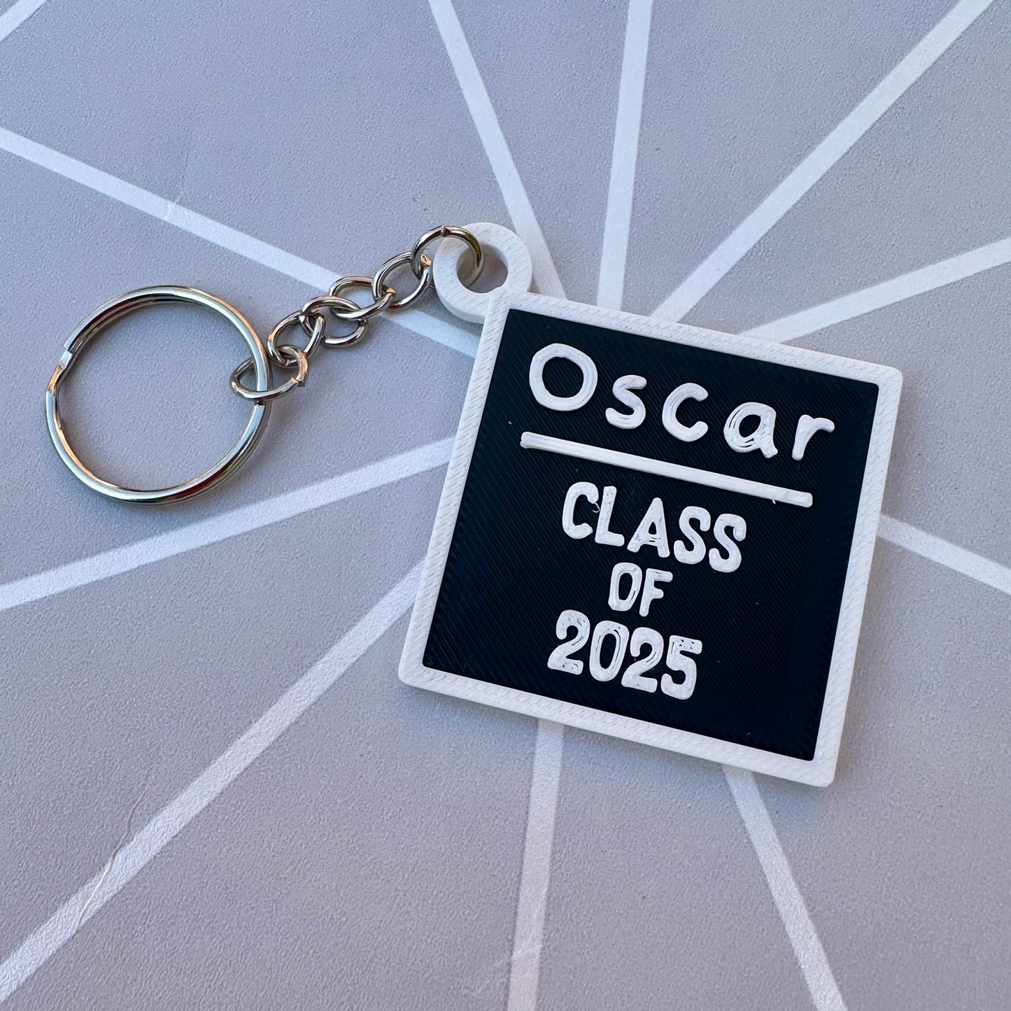 Teacher Chalkboard Personalized Personalised Keyring: 3D Printed School Leavers Gift