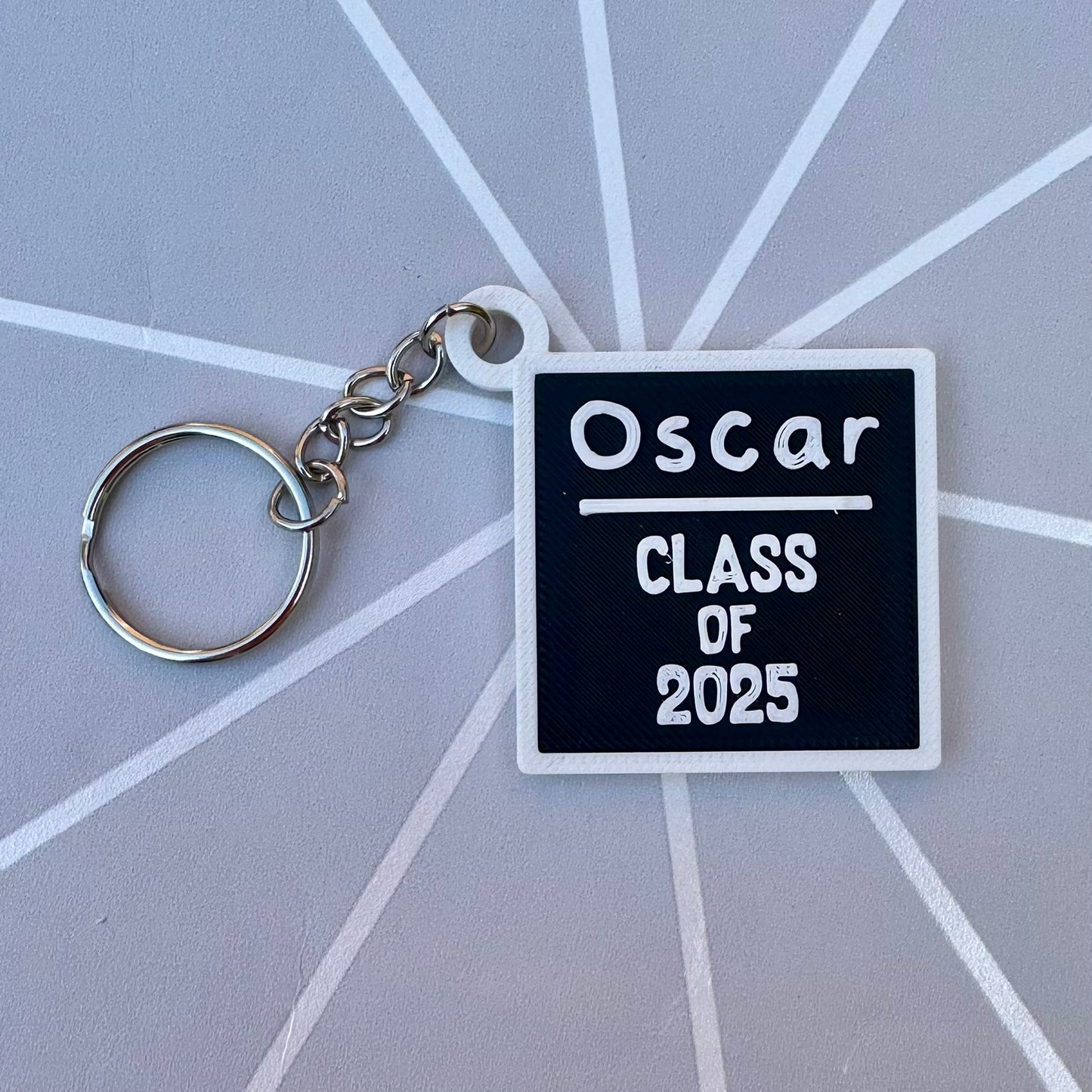 Teacher Chalkboard Personalized Personalised Keyring: 3D Printed School Leavers Gift
