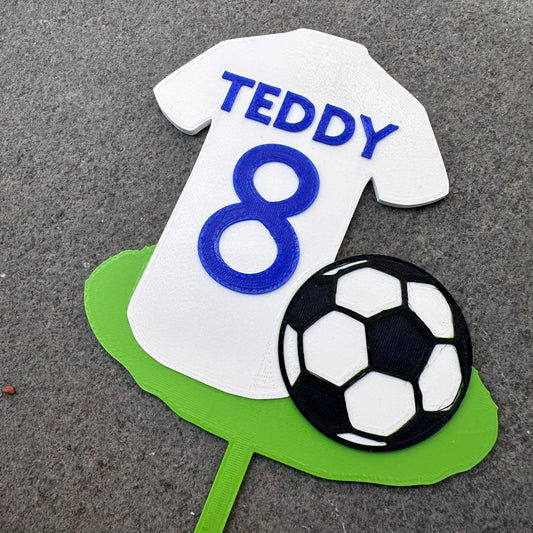 Football Shirt Cake Topper - Personalised - Footballer - Birthday Cake Topper - Party Supplies - Baking - Sportsman - Sports - Personalized