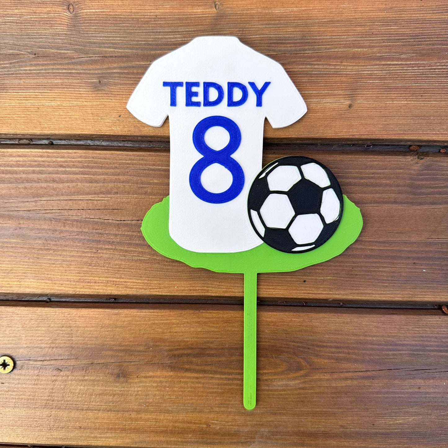 Football Shirt Cake Topper - Personalised - Footballer - Birthday Cake Topper - Party Supplies - Baking - Sportsman - Sports - Personalized