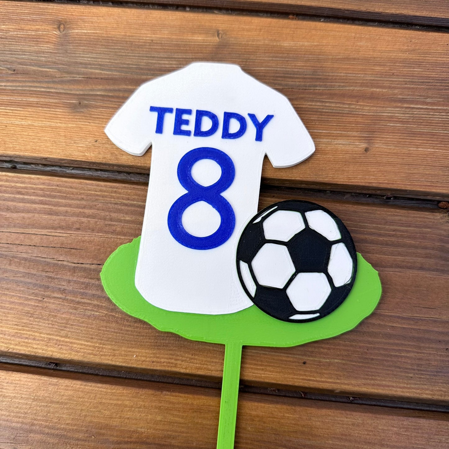 Football Shirt Cake Topper - Personalised - Footballer - Birthday Cake Topper - Party Supplies - Baking - Sportsman - Sports - Personalized