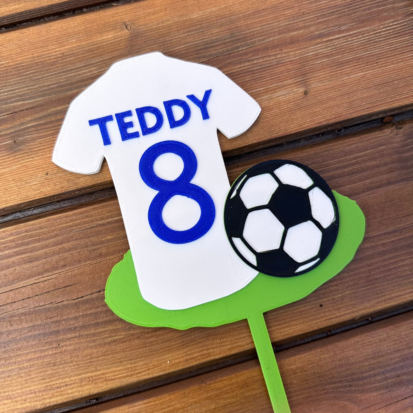 Football Shirt Cake Topper - Personalised - Footballer - Birthday Cake Topper - Party Supplies - Baking - Sportsman - Sports - Personalized