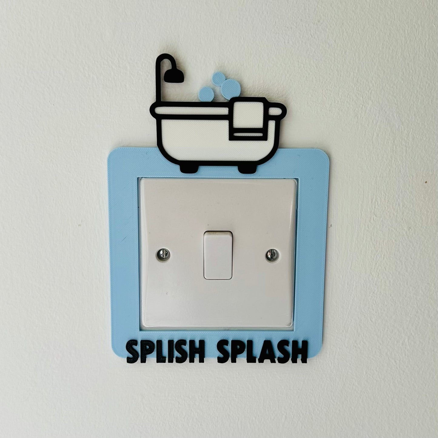 Splish Splash Light Switch Cover: Toilet Ensuite Bathroom Bedroom Home House Decor