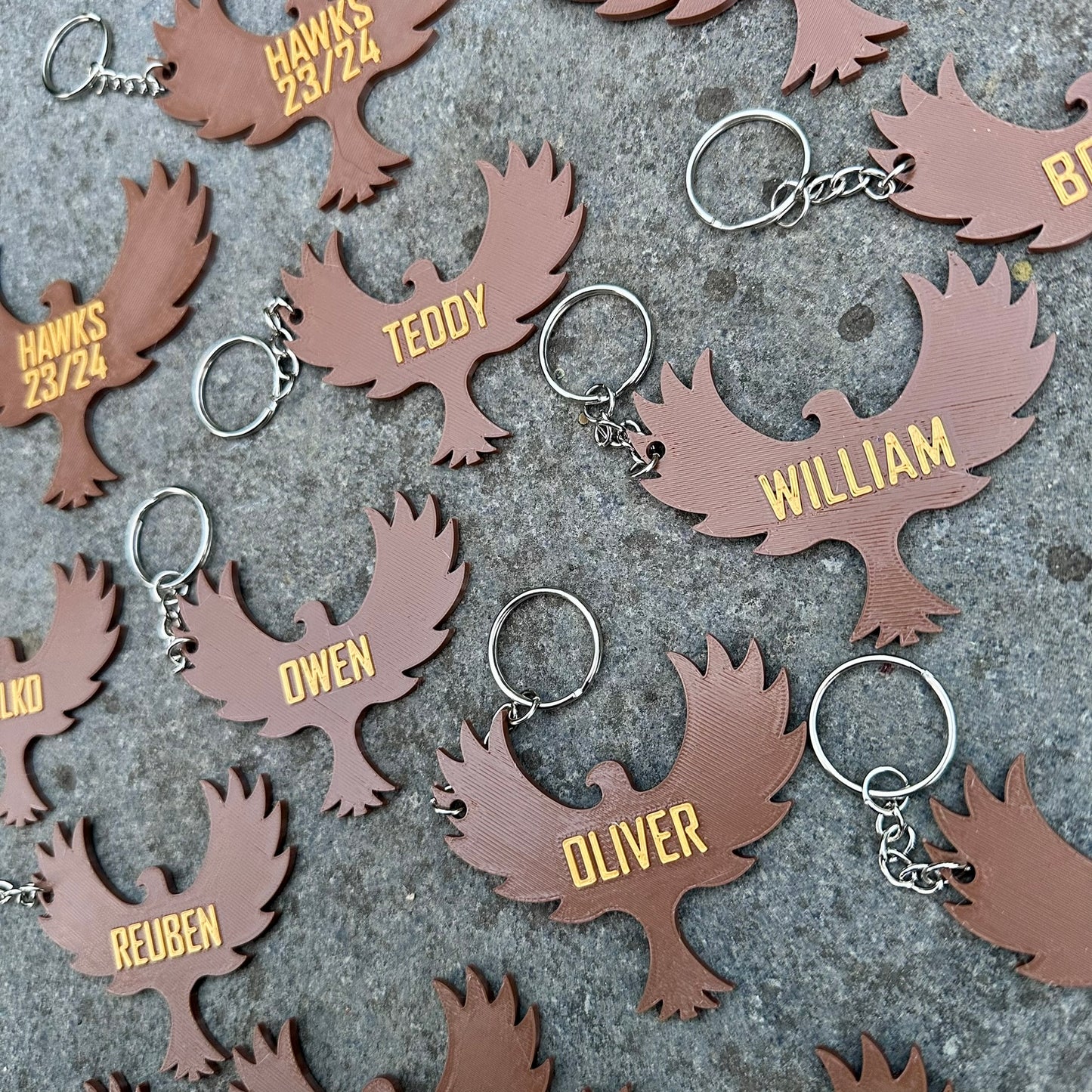 Hawks Keyring Keychain - Personalised 3D Printed - Party Bag Favours - Gifts under 5 pounds - Fun Gift - Stocking Filler - Bird- Sports Team