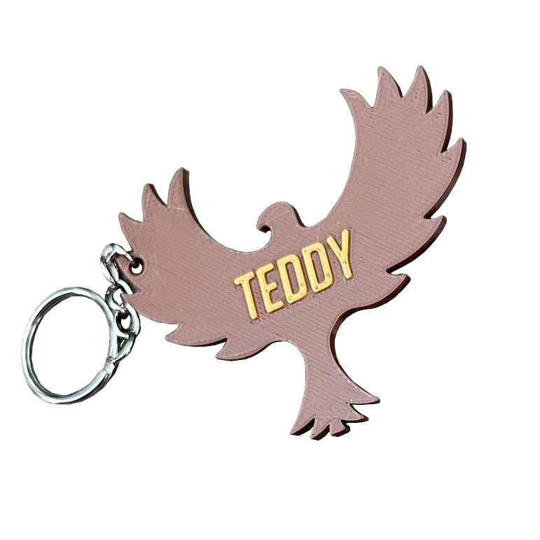 Hawks Keyring Keychain - Personalised 3D Printed - Party Bag Favours - Gifts under 5 pounds - Fun Gift - Stocking Filler - Bird- Sports Team