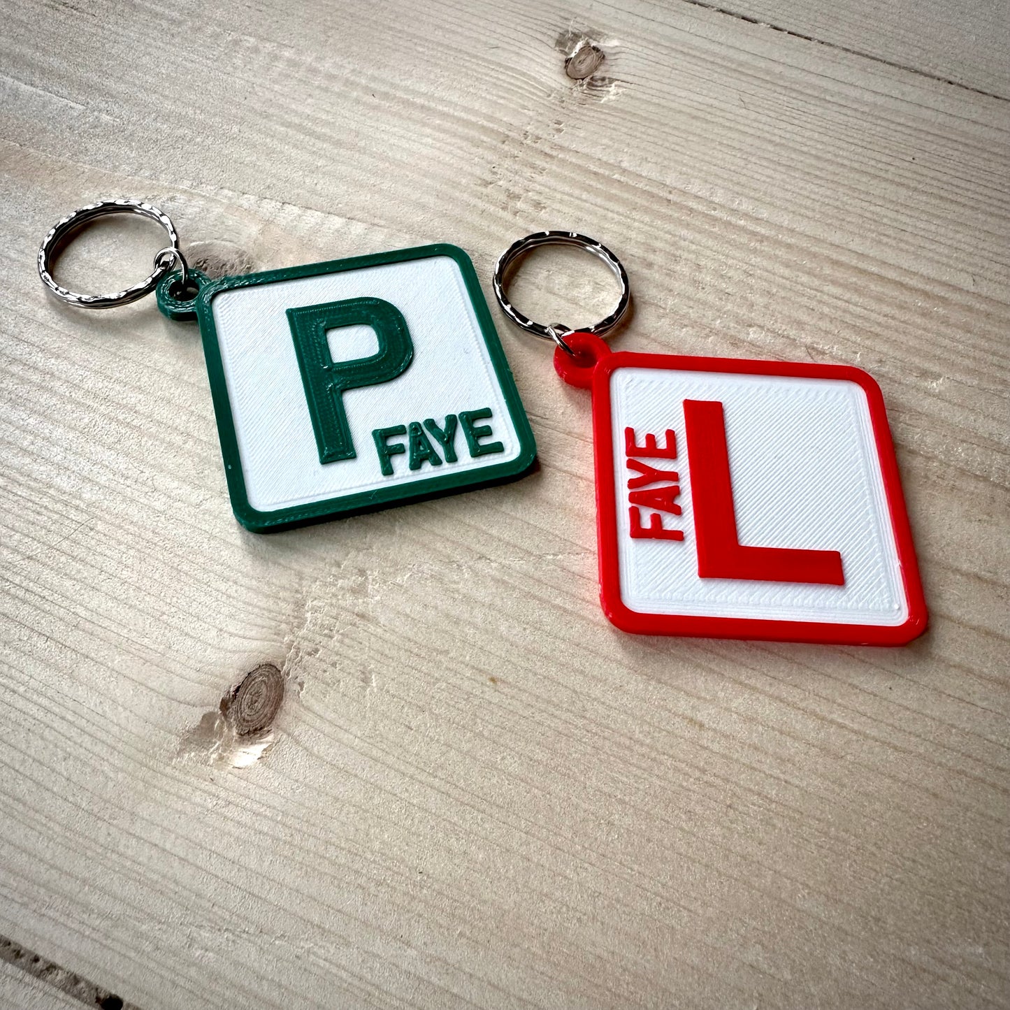 L plate Keyring - Learner Plates - Keychain - Personalised 3D Printed - New Driver - Fun Gift - Driving Test - Stocking Filler - Instructor