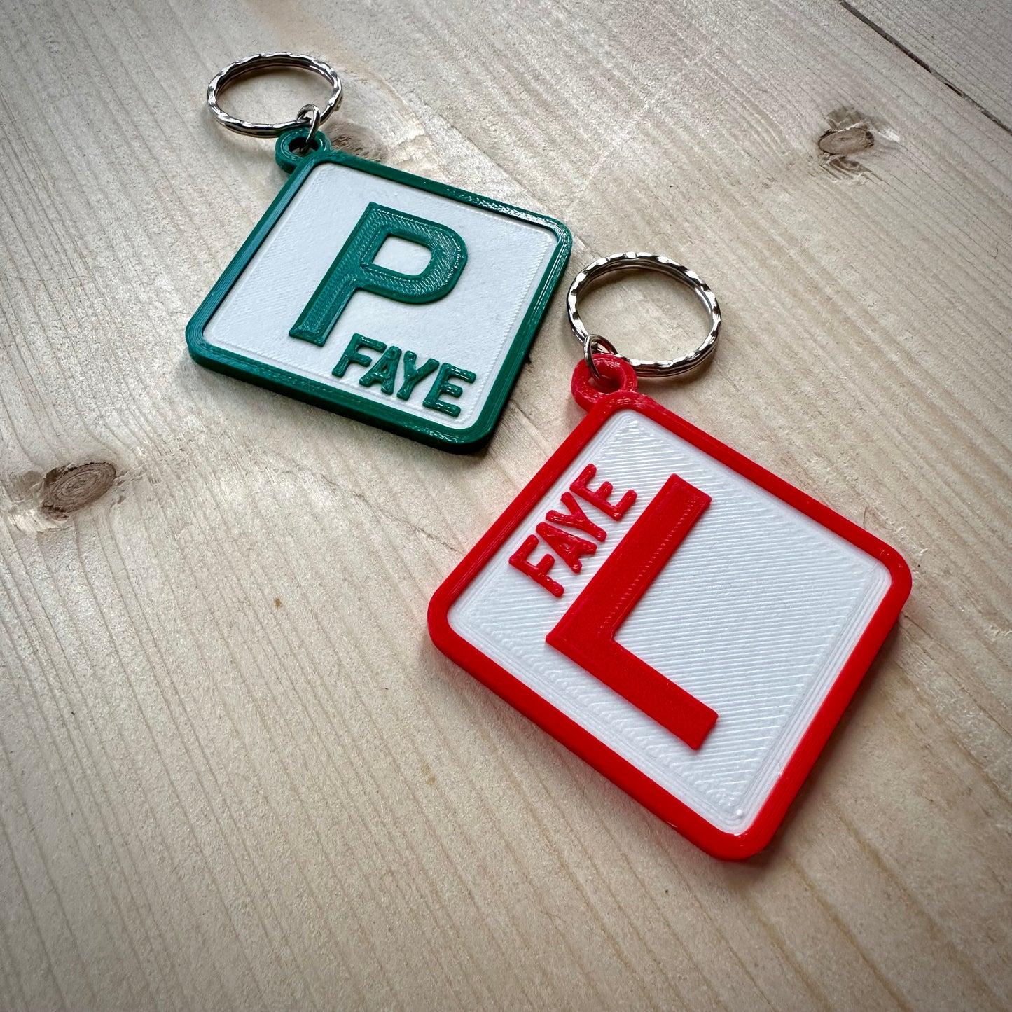 L plate Keyring - Learner Plates - Keychain - Personalised 3D Printed - New Driver - Fun Gift - Driving Test - Stocking Filler - Instructor