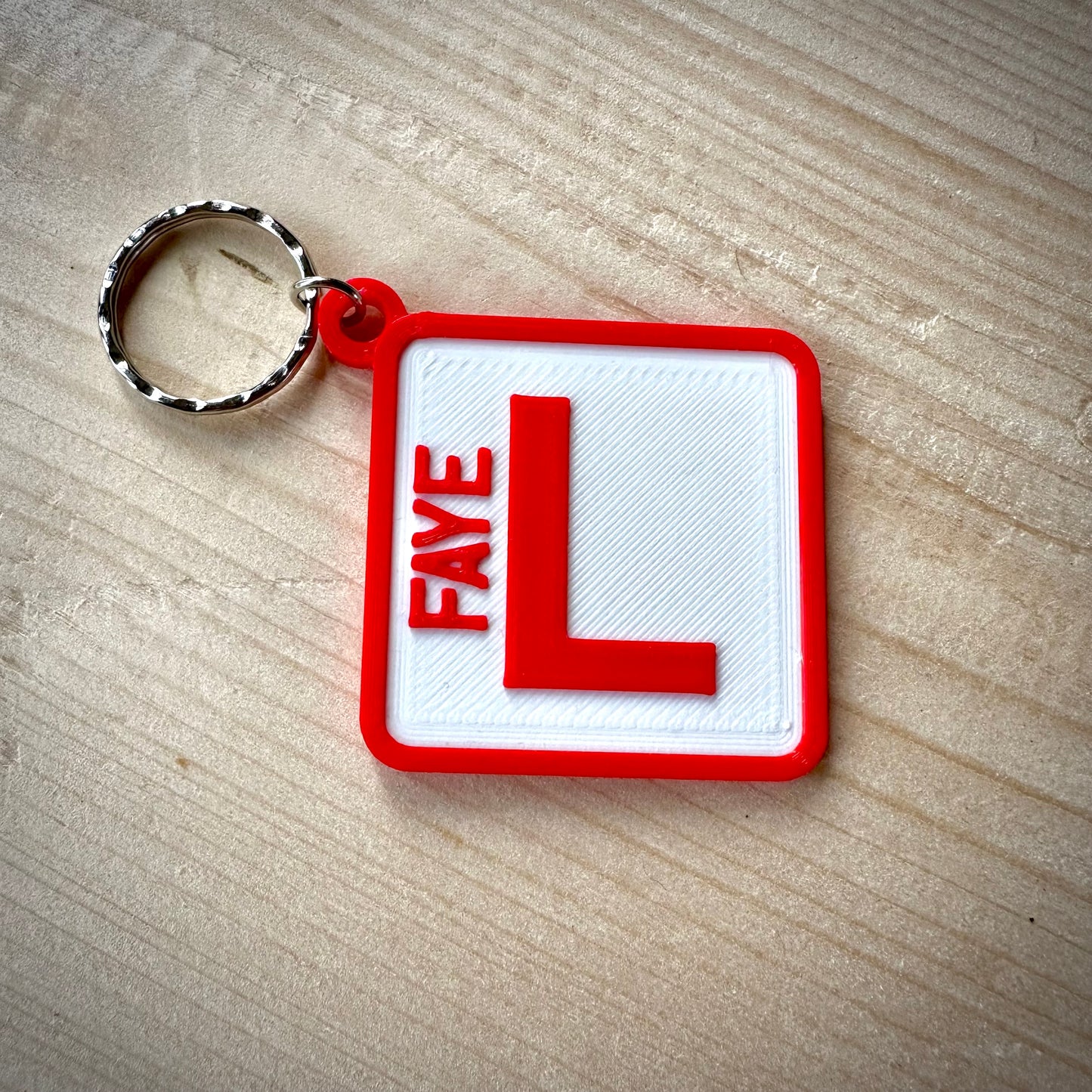 L plate Keyring - Learner Plates - Keychain - Personalised 3D Printed - New Driver - Fun Gift - Driving Test - Stocking Filler - Instructor