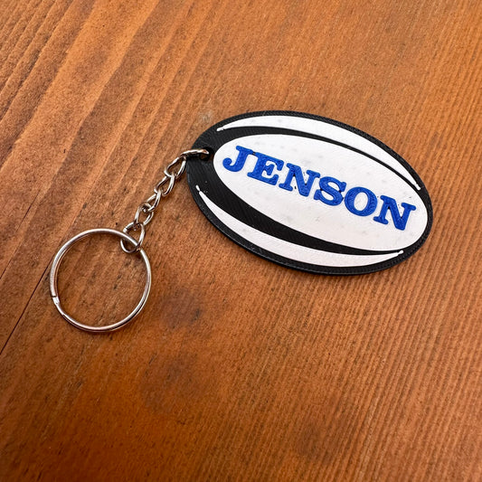 Rugby Ball Keyring - Keychain - Personalised 3D Printed - Team - Sportsman - Fun Gift - Stocking Filler - Sports - Wicket - Batsman (Copy)