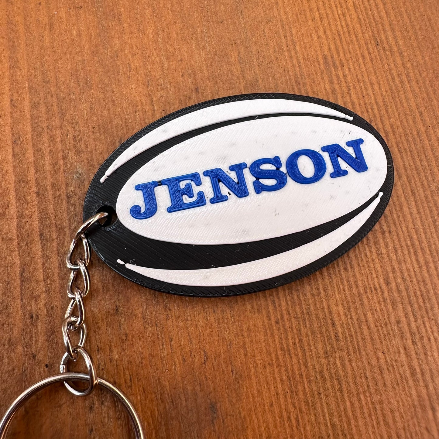 Rugby Ball Keyring - Keychain - Personalised 3D Printed - Team - Sportsman - Fun Gift - Stocking Filler - Sports - Wicket - Batsman (Copy)