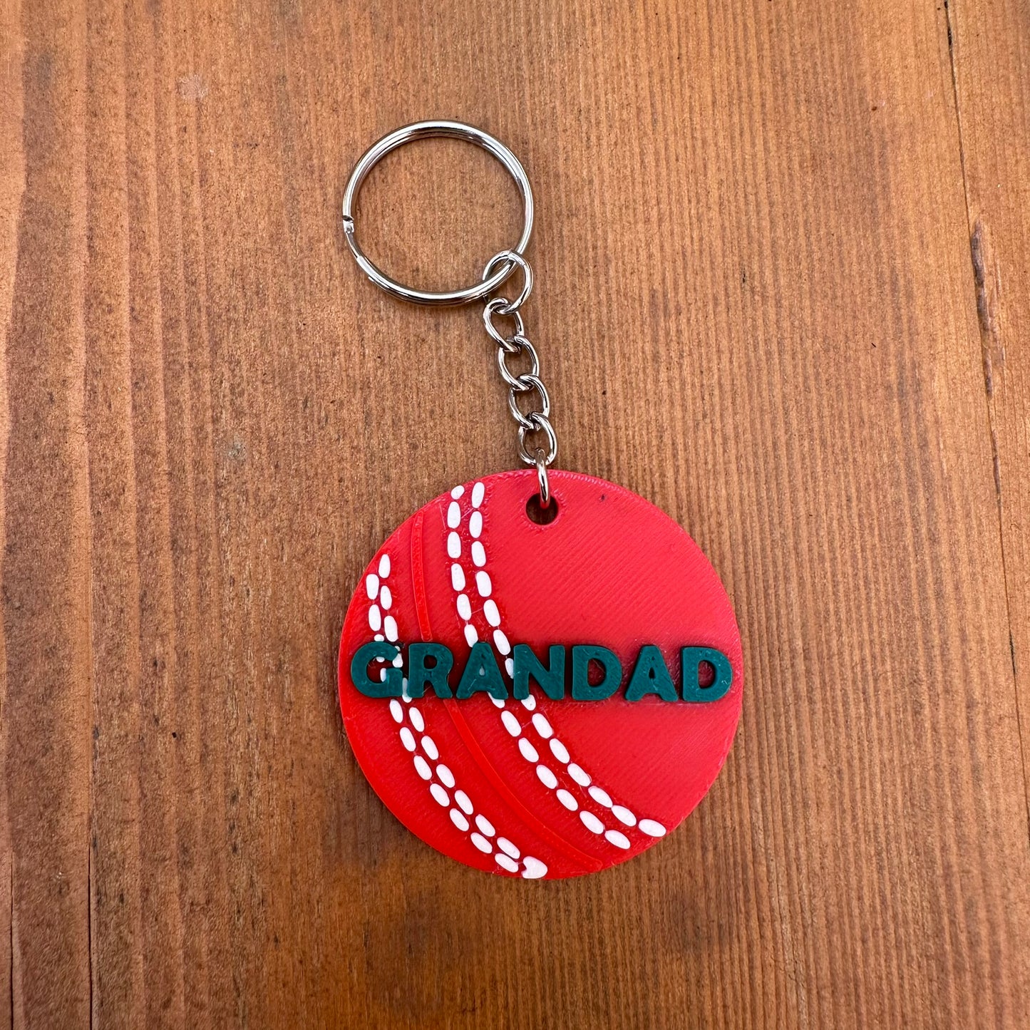 Cricket Ball Keyring - Keychain - Personalised 3D Printed - Team - Sportsman - Fun Gift - Stocking Filler - Sports - Wicket - Batsman