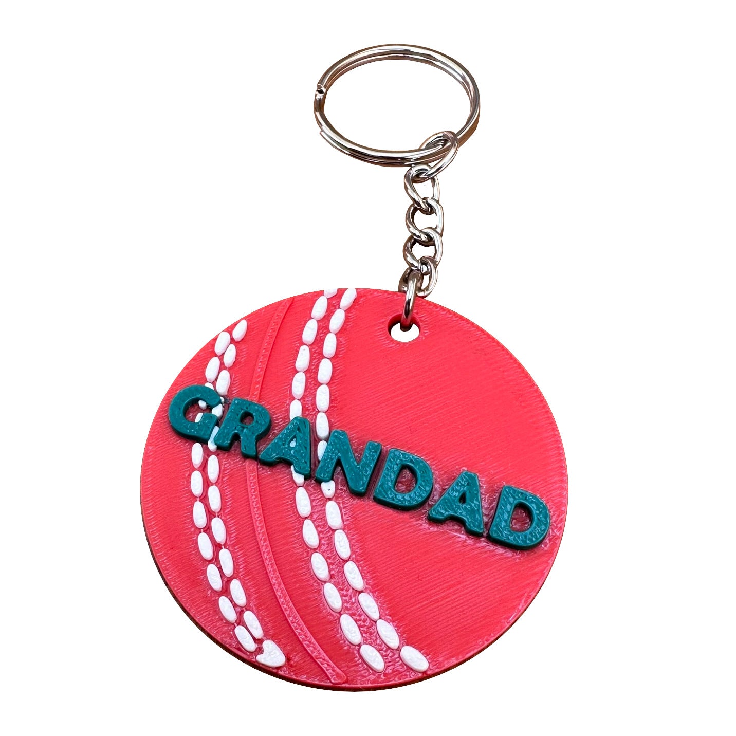 Cricket Ball Keyring - Keychain - Personalised 3D Printed - Team - Sportsman - Fun Gift - Stocking Filler - Sports - Wicket - Batsman