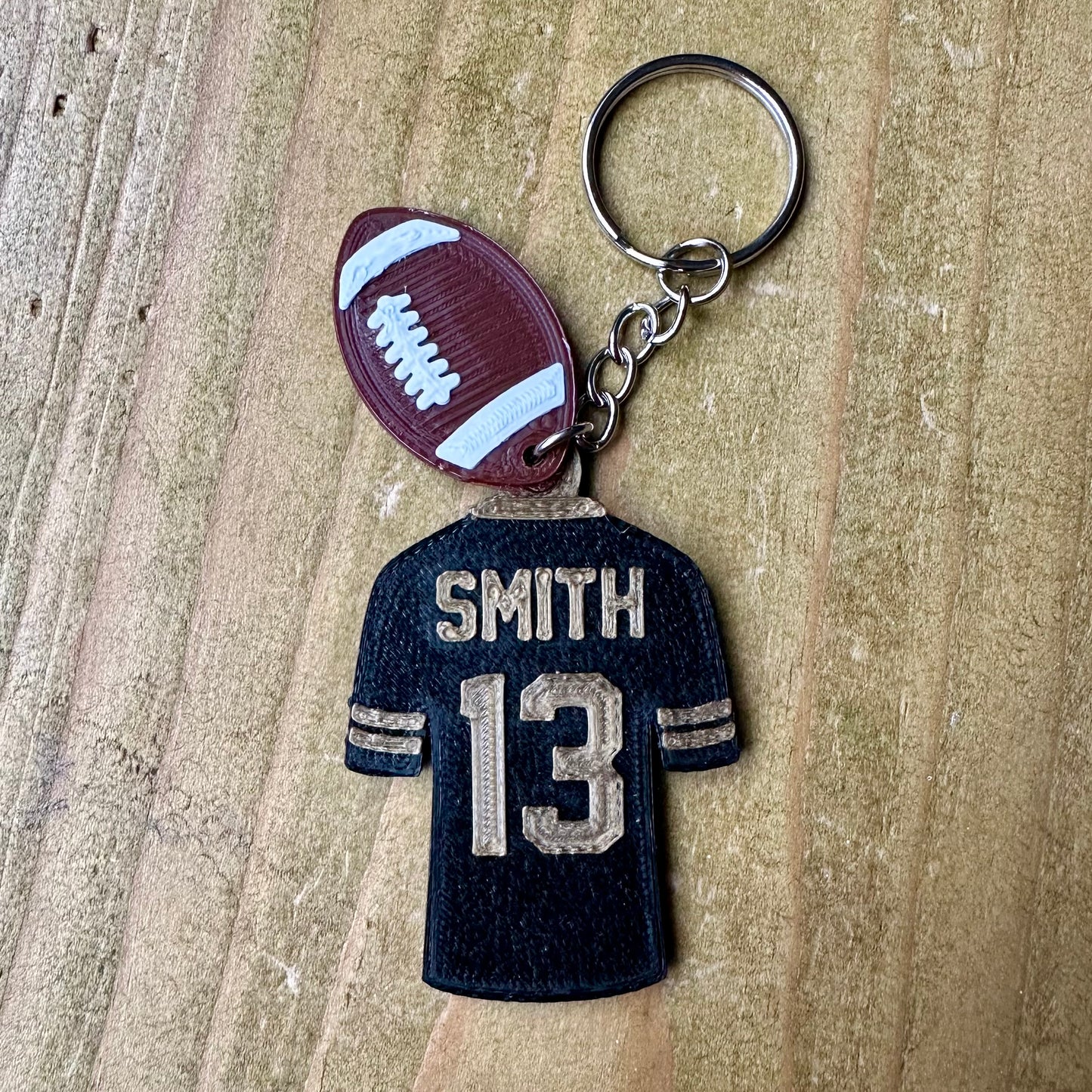 American Football Shirt Keyring - Keychain - Personalised 3D Printed - Team - Sportsman - Fun Gift - Stocking Filler - Sports - Gridiron