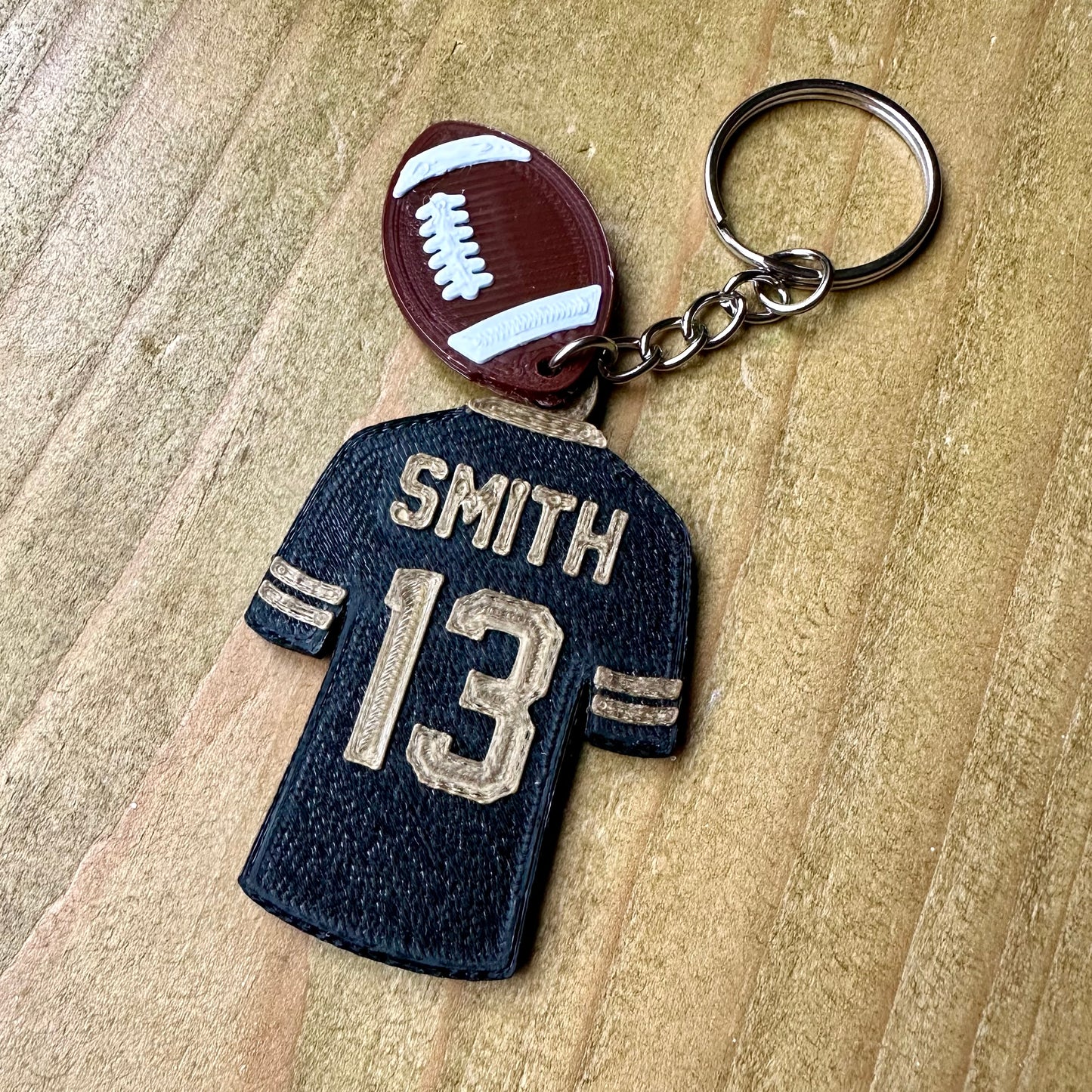 American Football Shirt Keyring - Keychain - Personalised 3D Printed - Team - Sportsman - Fun Gift - Stocking Filler - Sports - Gridiron