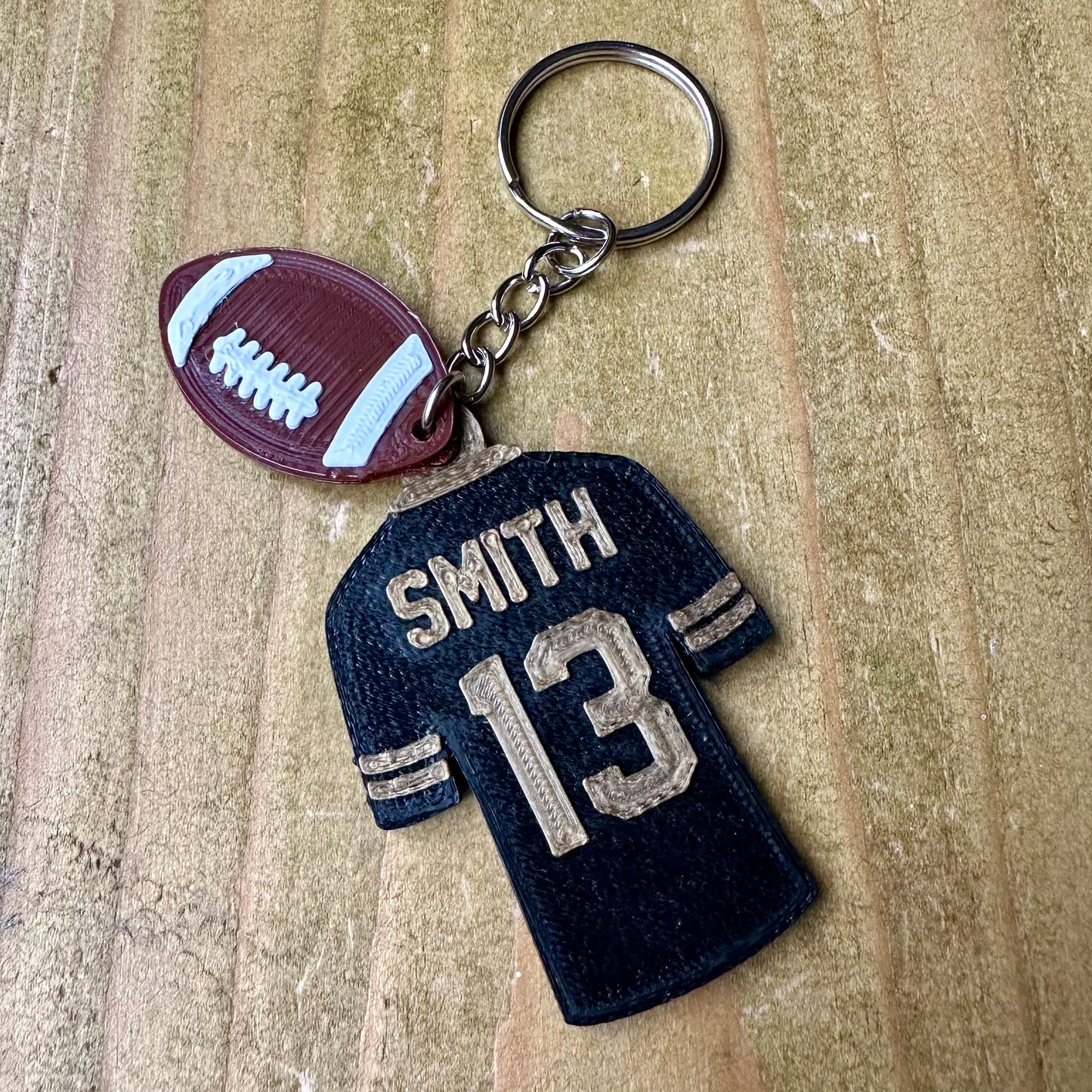 American Football Shirt Keyring - Keychain - Personalised 3D Printed - Team - Sportsman - Fun Gift - Stocking Filler - Sports - Gridiron