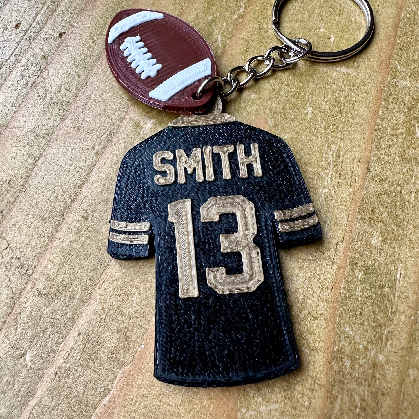 American Football Shirt Keyring - Keychain - Personalised 3D Printed - Team - Sportsman - Fun Gift - Stocking Filler - Sports - Gridiron