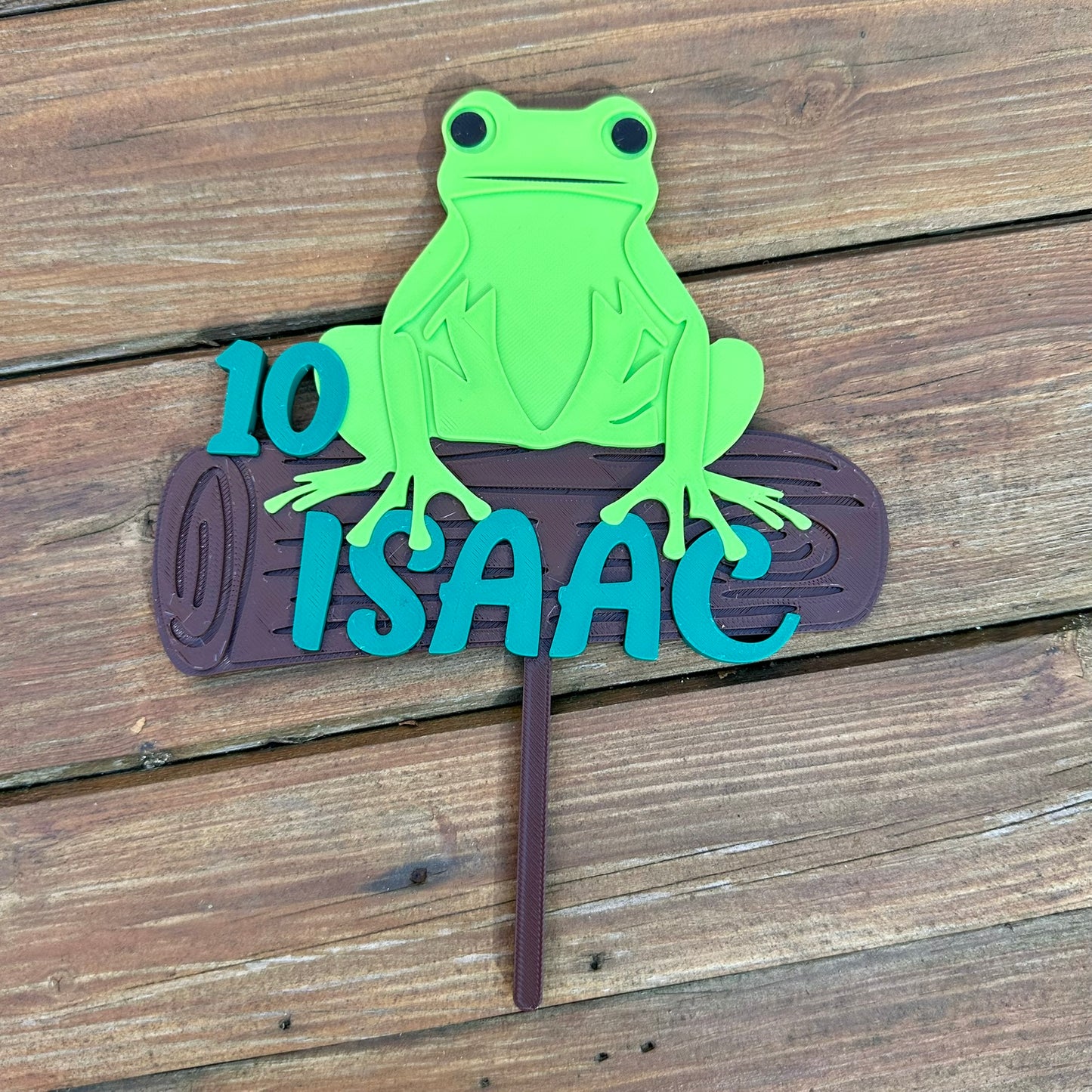 Frog Toad Personalised Cake Topper: 3D Printed Birthday Party Decor