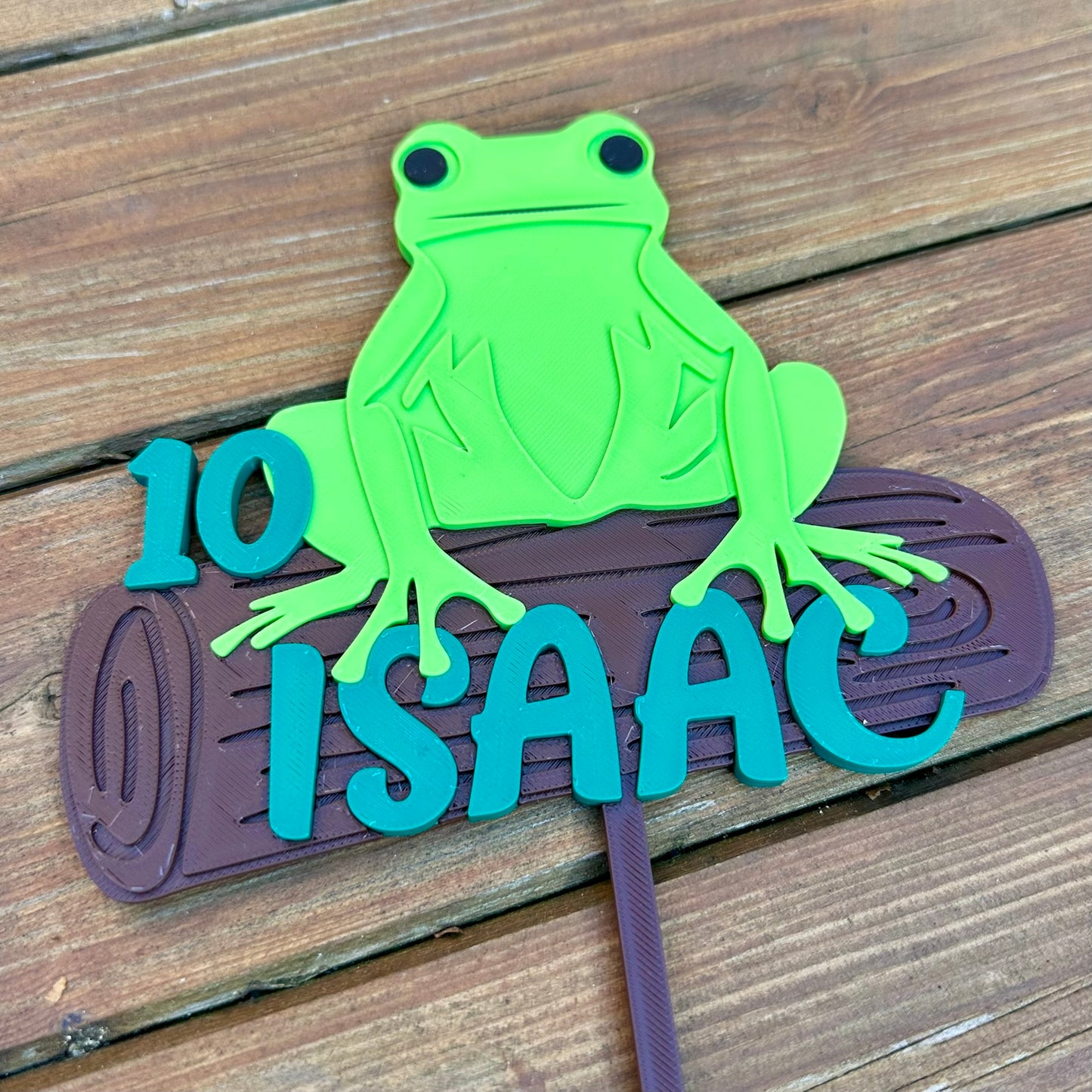 Frog Toad Personalised Cake Topper: 3D Printed Birthday Party Decor