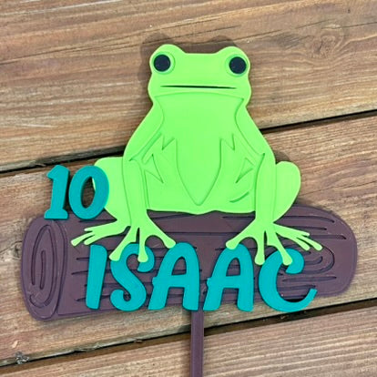 Frog Toad Personalised Cake Topper: 3D Printed Birthday Party Decor