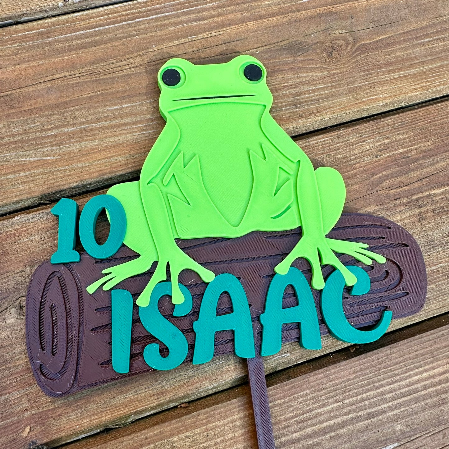 Frog Toad Personalised Cake Topper: 3D Printed Birthday Party Decor