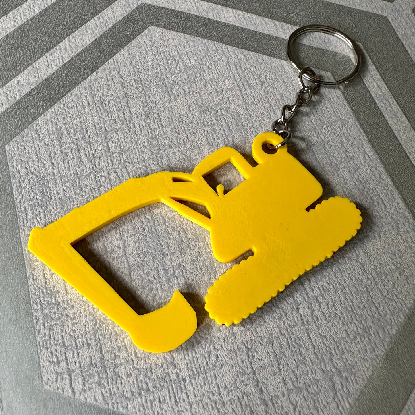 Digger Construction Keychain/Keyring - 3D Printed - Personalised - Builders Vehicles - Personalized - Party Bag - Book Bag - Under 5 pounds