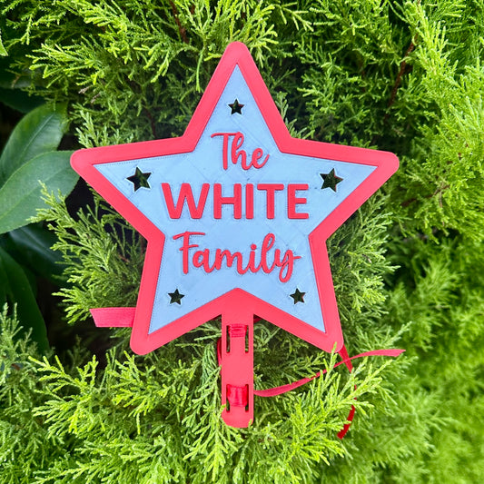Christmas Tree Topper - Personalised - Festive Xmas Tree Decoration - 3D Printed
