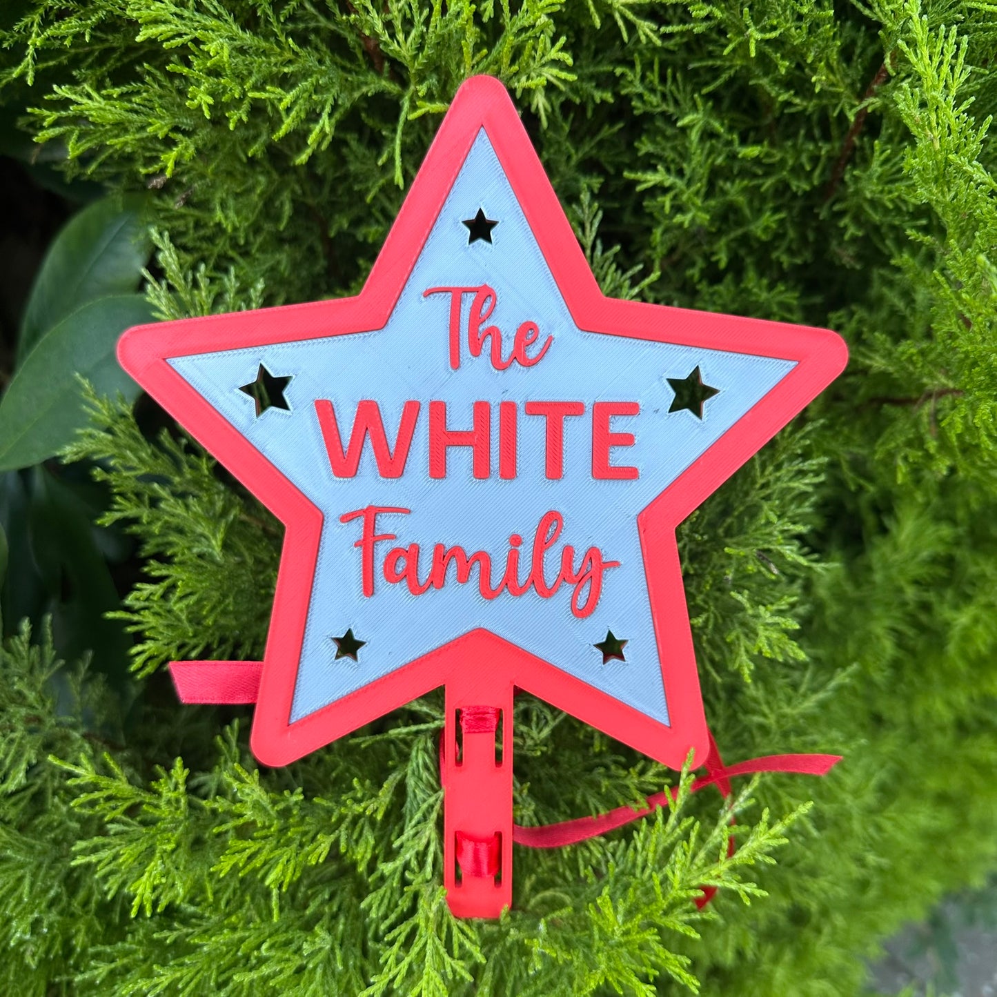 Christmas Tree Topper - Personalised - Festive Xmas Tree Decoration - 3D Printed