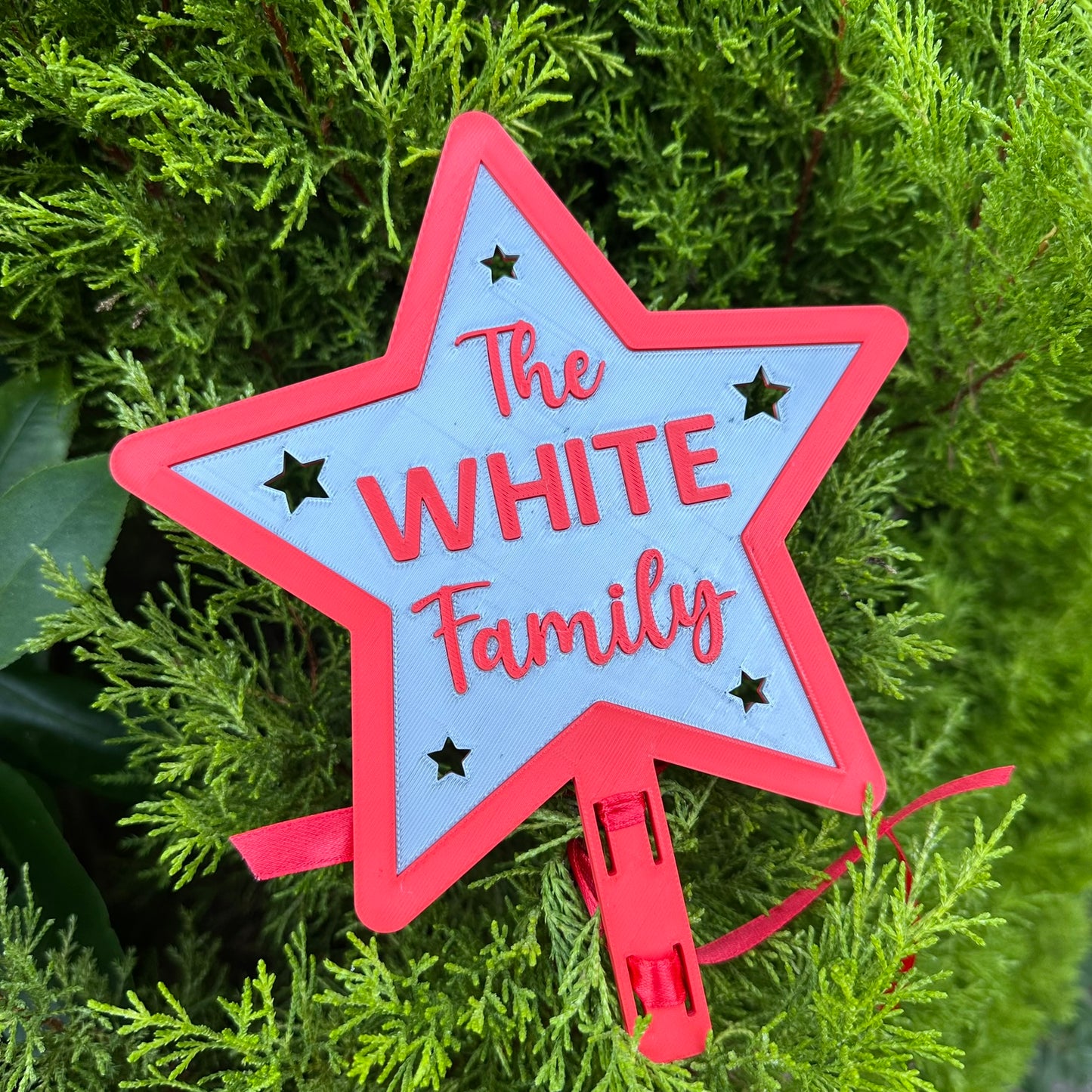 Christmas Tree Topper - Personalised - Festive Xmas Tree Decoration - 3D Printed