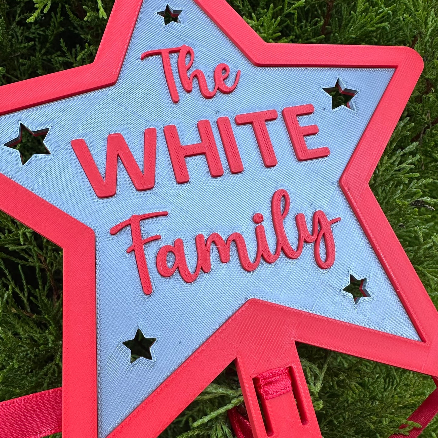 Christmas Tree Topper - Personalised - Festive Xmas Tree Decoration - 3D Printed