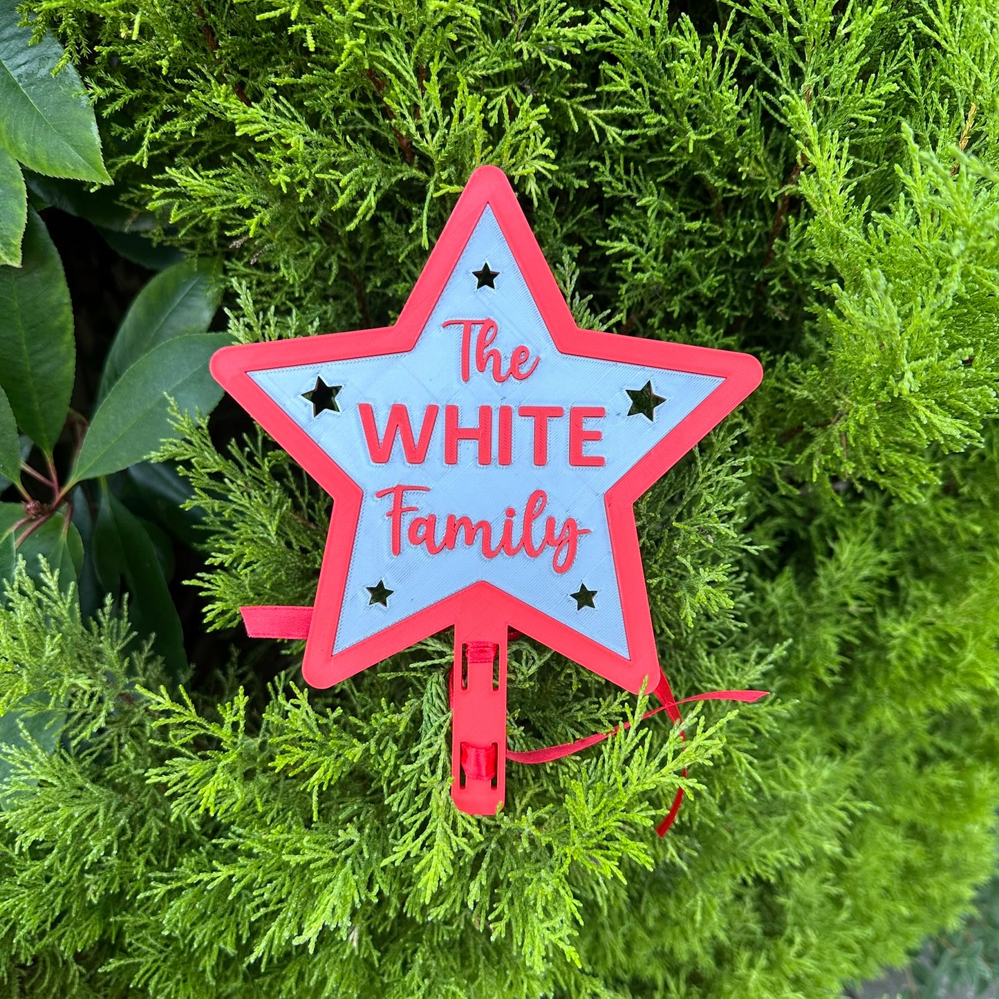 Christmas Tree Topper - Personalised - Festive Xmas Tree Decoration - 3D Printed