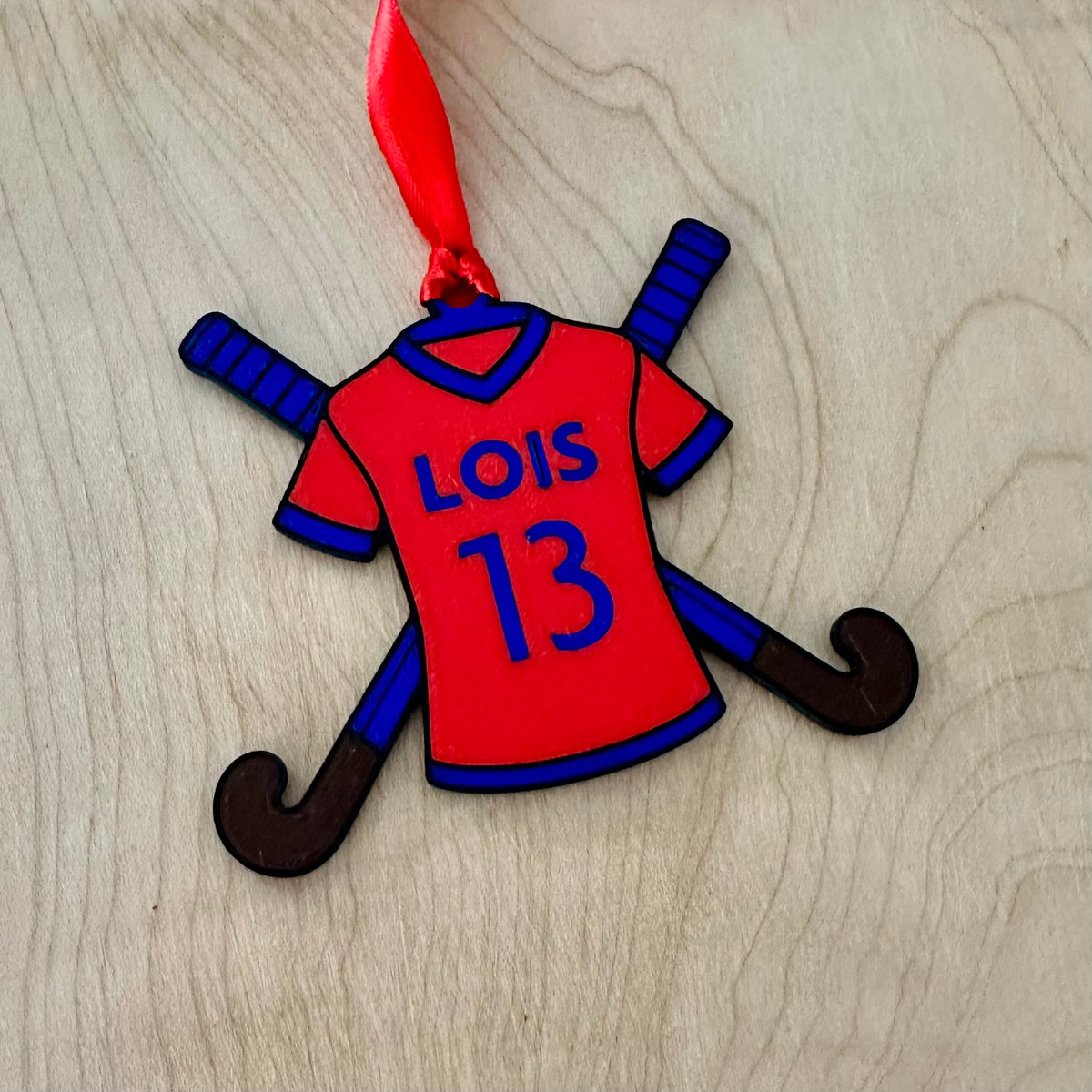 Personalised Field Hockey Shirt Christmas Decoration