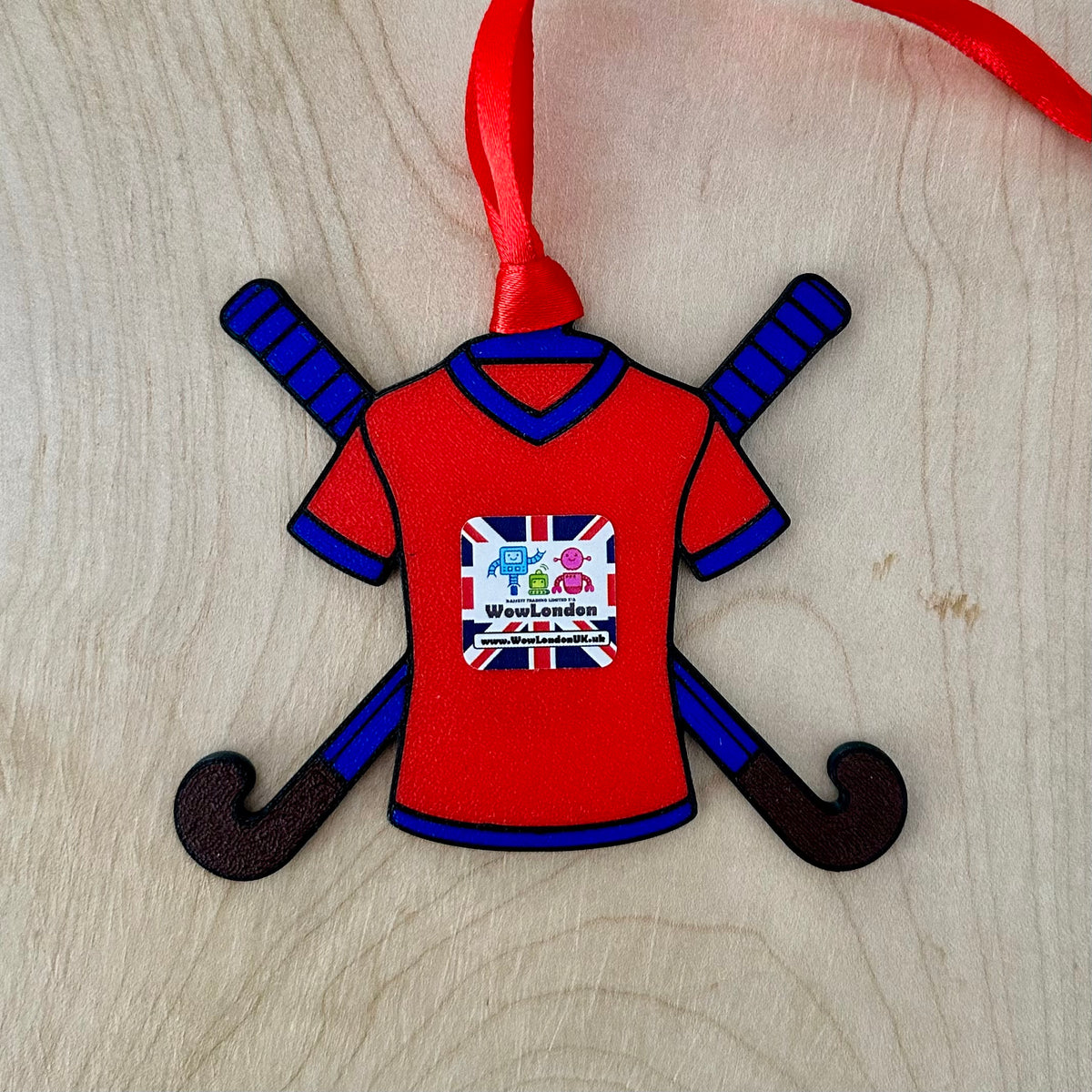 Personalised Field Hockey Shirt Christmas Decoration