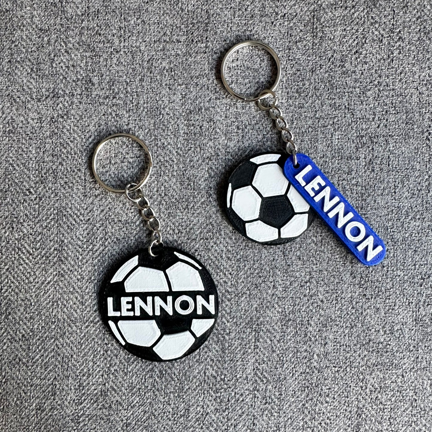 Football with tag Keyring - Keychain - Personalised 3D Printed - Footballer - Team - Sportsman - Fun Gift - Stocking Filler- Footie Fan