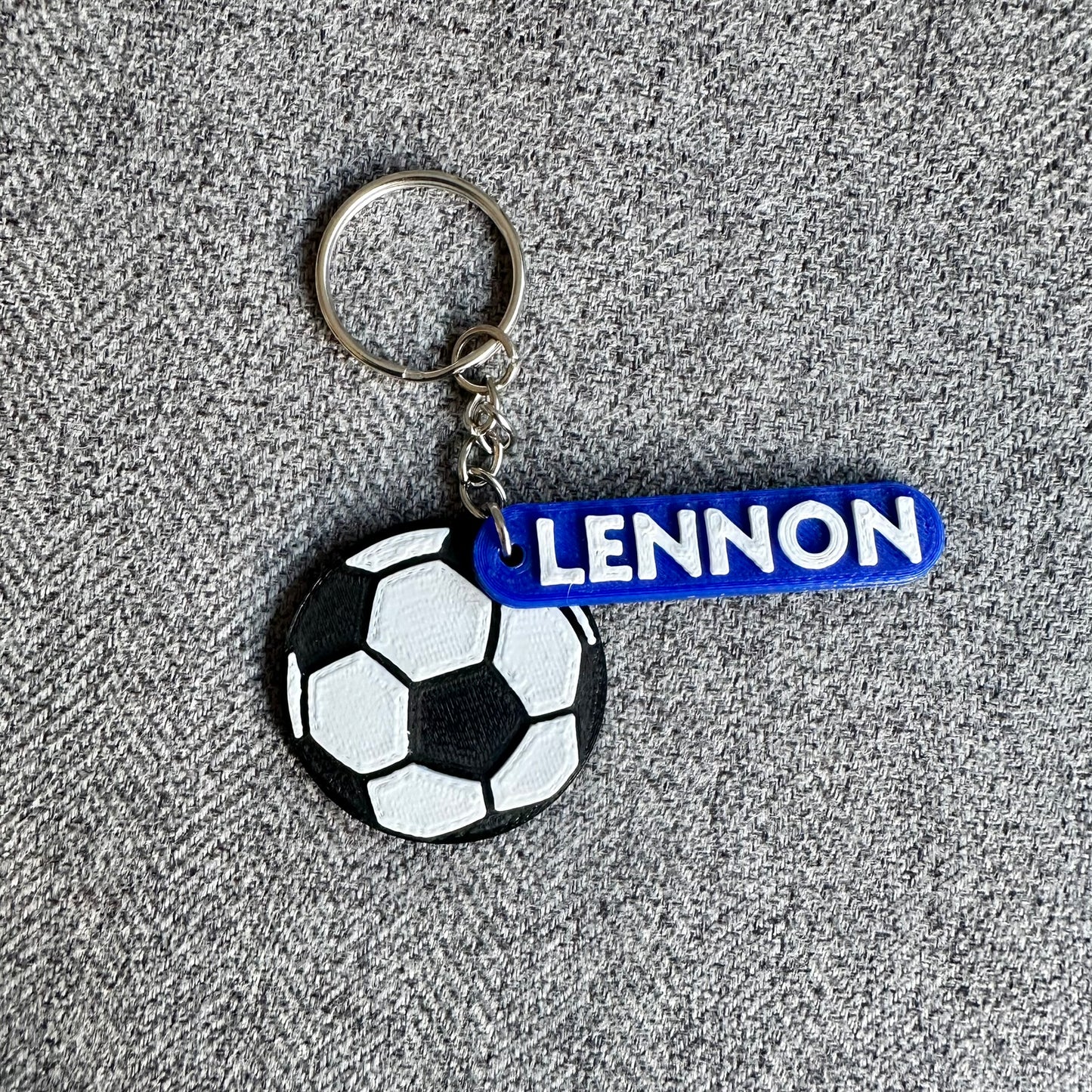 Football with tag Keyring - Keychain - Personalised 3D Printed - Footballer - Team - Sportsman - Fun Gift - Stocking Filler- Footie Fan