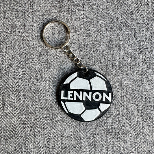 Football Keyring - Keychain - Personalised 3D Printed - Footballer - Team - Sportsman - Fun Gift - Stocking Filler- Footie Fan - Goal Scorer