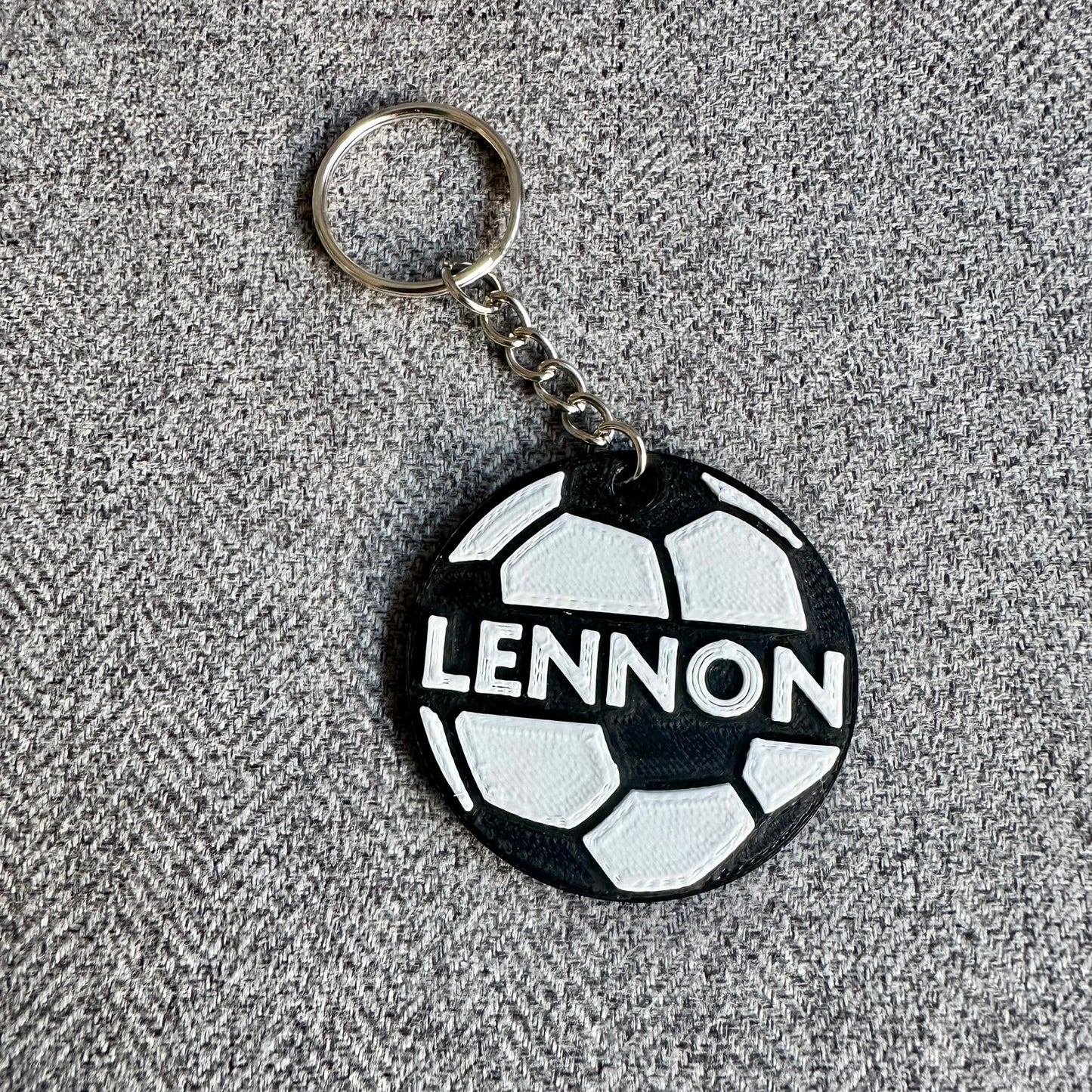 Football Keyring - Keychain - Personalised 3D Printed - Footballer - Team - Sportsman - Fun Gift - Stocking Filler- Footie Fan - Goal Scorer