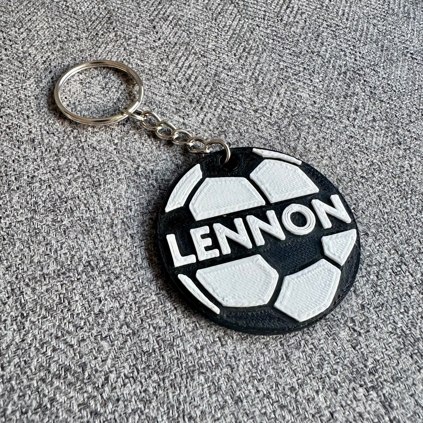 Football Keyring - Keychain - Personalised 3D Printed - Footballer - Team - Sportsman - Fun Gift - Stocking Filler- Footie Fan - Goal Scorer