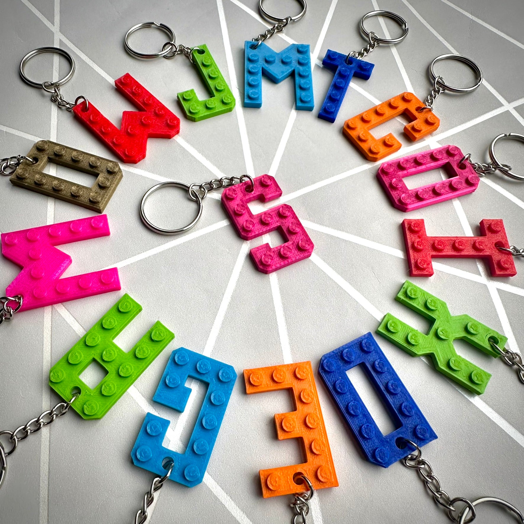 Lego Inspired Block Keyrings - Keychains - 3D Printed - Party Bags - F ...